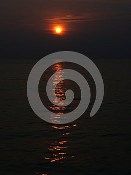 Sunset in Lonely beach Koh Chang Island. Thailand