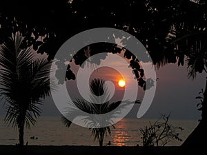 Sunset in Lonely beach Koh Chang Island. Thailand