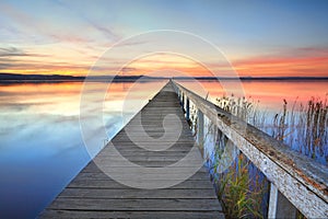 Sunset at Long Jetty Tuggerah Lake NSW Australia