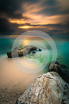 Sunset in longexposure photography