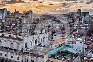 Sunset Looking Over The Vedado in Havana