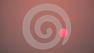 Sunset loop focus and defocus blur red sky background