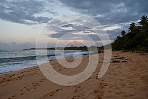 Sunset at Los Tubos Beach, Manati, Puerto Rico photo