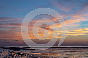 Sunset at low tide - Chatelaillon Plage - France