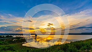 Sunset at Lum Chae dam, Khonburi, Nakhon Ratchasima, Thailand