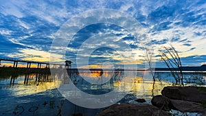 Sunset at Lum Chae dam, Khonburi, Nakhon Ratchasima, Thailand