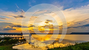 Sunset at Lum Chae dam, Khonburi, Nakhon Ratchasima, Thailand