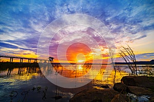 Sunset at Lum Chae dam, Nakhon Ratchasima, Thailand