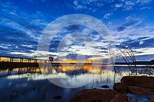 Sunset at Lum Chae dam, Nakhon Ratchasima, Thailand