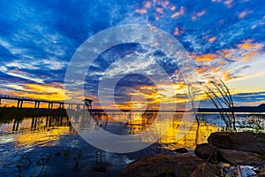 Sunset at Lum Chae dam, Nakhon Ratchasima, Thailand