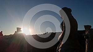 Sunset at Lyon, France, from roof terrace of the opera