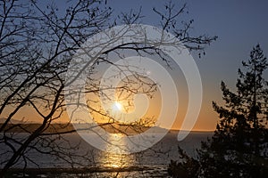 Sunset from Mabana Beach on Camano Island Washington photo