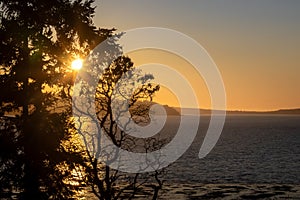 Sunset from Mabana Beach on Camano Island Washington photo