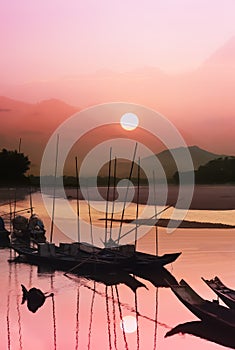 Sunset at Mae Khong river