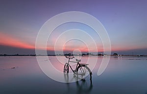 Sunset magic alone bike reflection
