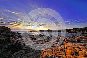 Sunset Magic Hour at Punta di Spano in Calvi gulf Corsica