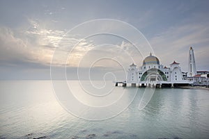 Sunset at Malacca Straits Mosque