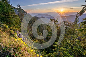 Sunset from Maly Salatin mountain at Low Tatras