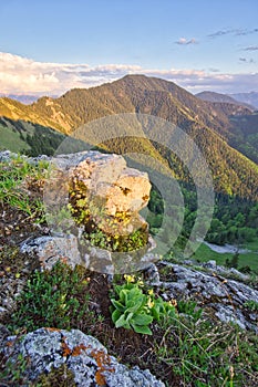 Sunset at Maly Salatin mountain at Low Tatras