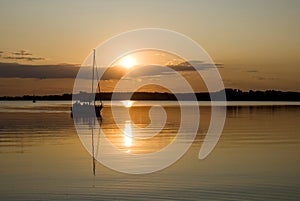 Sunset at Mamry lake