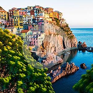 Sunset in Manarola, Cinque Terre, Italy