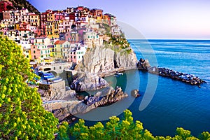 Sunset in Manarola, Cinque Terre, Italy