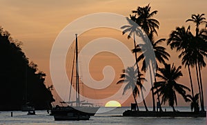 Sunset in Marigot Bay, St Lucia photo