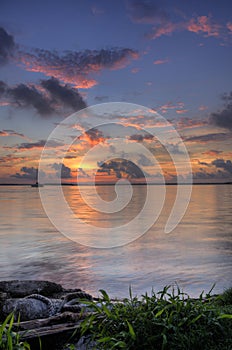 Sunset at marina Fernandina Beach Amelia Island Florida photo