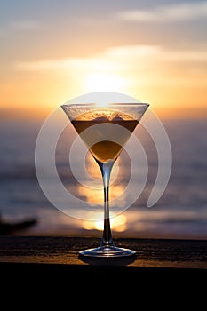 Sunset into a martini glass