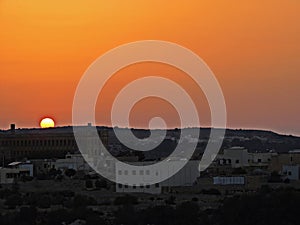 sunset in mdina  malta island