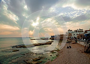 Sunset at the mediterranean sea