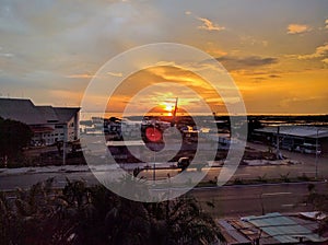 Sunset at the mekong river delta, south of vietnam