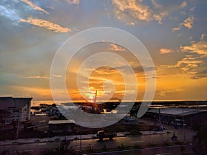 Sunset at the mekong river delta, south of vietnam