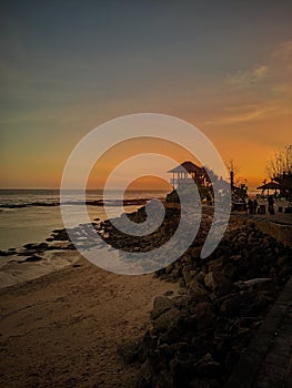 Sunset at Melasti beach