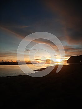 sunset in melasti beach