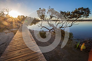 Sunset at the Merimbula Lake, Victoria, Australia