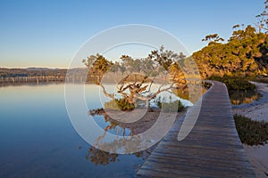 Sunset at the Merimbula Lake, Victoria, Australia