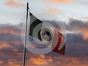 Mexican flag in ciudad de mexico, mexico city photo
