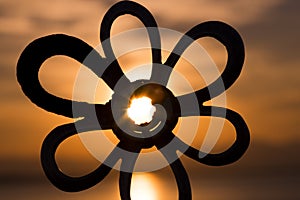 Sunset middle of a flower thing