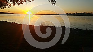 Sunset, Mississippi, river, afternoon water