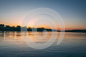 Sunset on the mississippi river in la crosse wisconsin