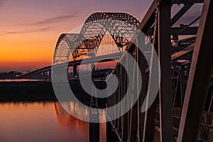 Sunset on the Mississippi River in Memphis