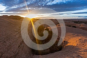 Sunset in Moab backcountry photo