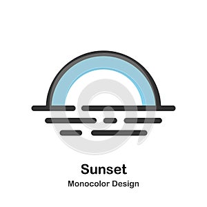Sunset Monocolor Illustration