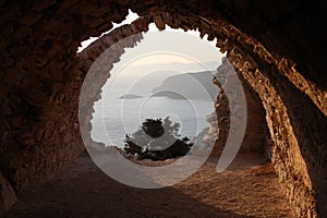 Sunset at Monolithos Castle