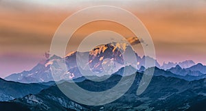 Sunset on Mont Blanc