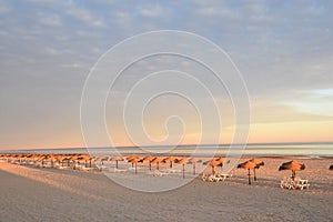 Sunset at Monte Gordo beach, Algarve, Portugal