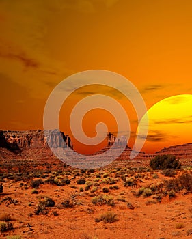 Sunset Monument Valley Arizona Navajo Nation