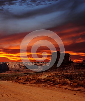 Sunset Monument Valley Arizona Navajo Nation