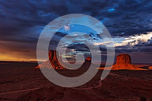 Sunset in Monument Valley, Arizona, USA